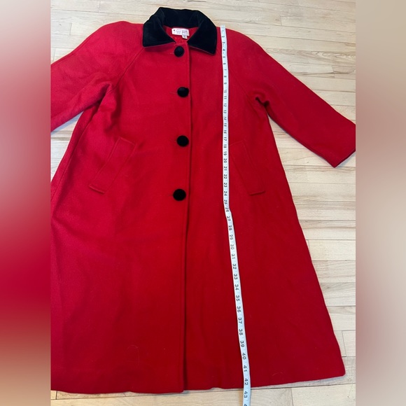 Vintage Appleseed Petite  Gorgeous Long  A-line Wool  Red Coat size 6 - Picture 12 of 14